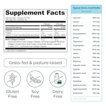 Ancient Nutrition Collagen Powder Protein with Probiotics, Multi Collagen Protein with Vitamin C, Hy...