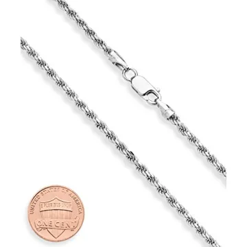 Elegant Miabella 925 Sterling Silver Rope Chain Necklace