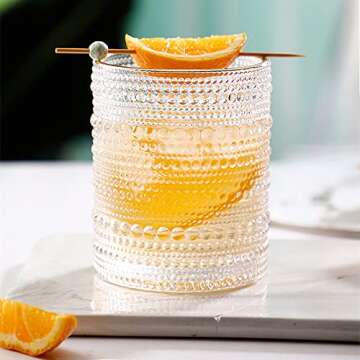 Amzcku Vintage Drinking Glass Set of 6 for Any Occasion