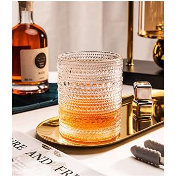 Amzcku Vintage Drinking Glass Set of 6 for Any Occasion