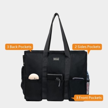 Utility Water Resistant Tote Bag with 13 Pockets