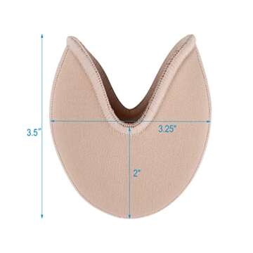 Cosmos 1 Pair Toe Pads Ballet Dance Pointe Toe Pouch Pads Knitted Fabric Soft Spong Toe Covers, Relief Forefoot Pain Protect Toes for Ballet Point Shoes High Heels (Low Cut Crescent Pads)