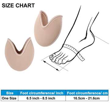 Cosmos 1 Pair Toe Pads Ballet Dance Pointe Toe Pouch Pads Knitted Fabric Soft Spong Toe Covers, Relief Forefoot Pain Protect Toes for Ballet Point Shoes High Heels (Low Cut Crescent Pads)
