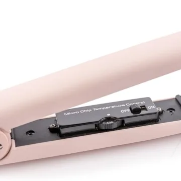 L'ANGE HAIR Aplatir Ceramic Flat Iron Hair Straightener | Adjustable Temp Dual Voltage Hair Straightening Iron | Tourmaline-Infused Flat Iron | Best 1 Inch Flat Iron to Ease Frizz | Blush