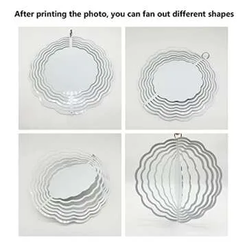 5 pcs 10 inch Sublimation Wind Spinner Blanks Round Sublimation Blanks Products Stainless Steel Metal Indoor Outdoor Garden Decoration for Heat Press Transfer Sublimation Blank Gift