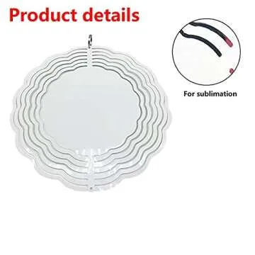 5 pcs 10 inch Sublimation Wind Spinner Blanks Round Sublimation Blanks Products Stainless Steel Metal Indoor Outdoor Garden Decoration for Heat Press Transfer Sublimation Blank Gift
