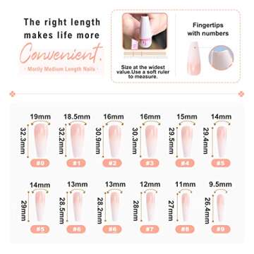 Morily 24pcs Ombre Press On Nails for Women