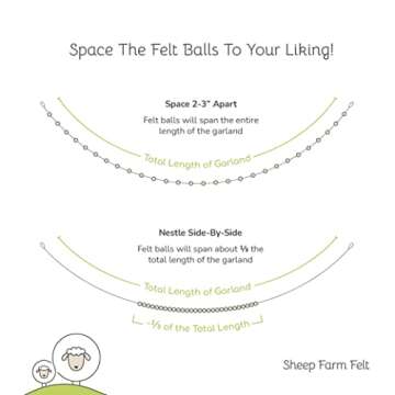 Garden Party Handmade Wool Felt Ball Garland by Sheep Farm Felt