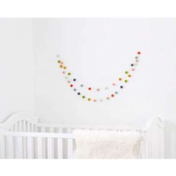 Garden Party Handmade Wool Felt Ball Garland by Sheep Farm Felt