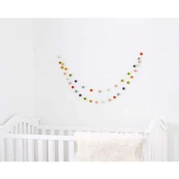 Garden Party Handmade Wool Felt Ball Garland by Sheep Farm Felt