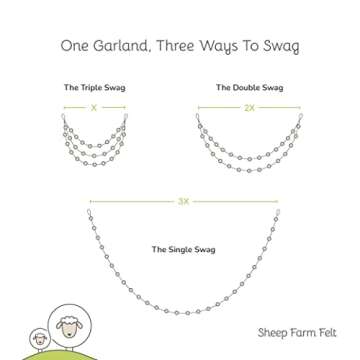 Garden Party Handmade Wool Felt Ball Garland by Sheep Farm Felt