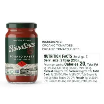 Bionaturae Organic Tomato Paste - USDA Certified Quality