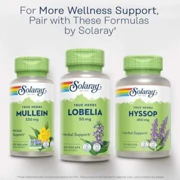 SOLARAY Mullein Leaf Capsules - Vegan Herbal Support for Wellness