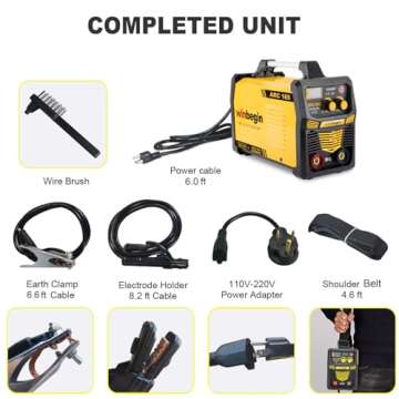 Winbegin 110V/220V arc welding machine,digital display,165A max rod 5/32" heavy duty stick welder,ea...