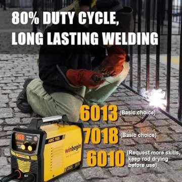 Winbegin 110V/220V arc welding machine,digital display,165A max rod 5/32" heavy duty stick welder,easy welding,design for beginners with Electrode Holder,Work Clamp, Power Adapter and Brush