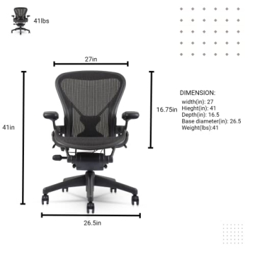 Herman Miller Aeron Chair Ergonomic Graphite Frame PostureFit