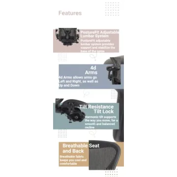 Herman Miller Aeron Chair Ergonomic Graphite Frame PostureFit