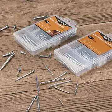 KURUI 256PCS Assorted Hanging Nails and Wood Screws Kit