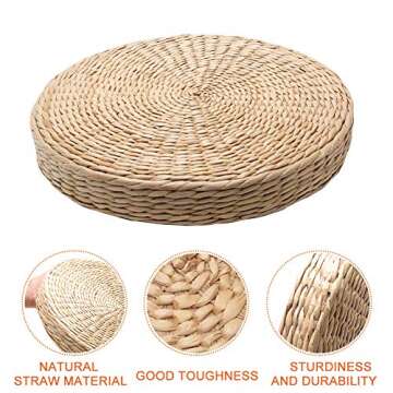 Handmade Natural Woven Grass Cushion - Round Braided Seat Pad for Comfort and Style