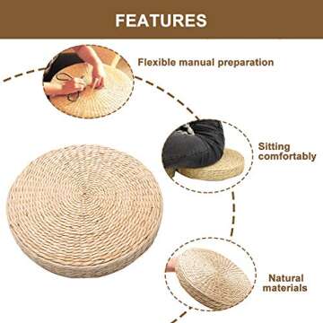 Natural Woven Grass Cushion - Handmade Comfort for All