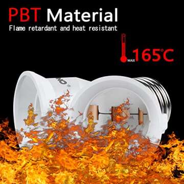 DiCUNO E26 2 in 1 Socket Splitter Light Bulb Adapter 200W