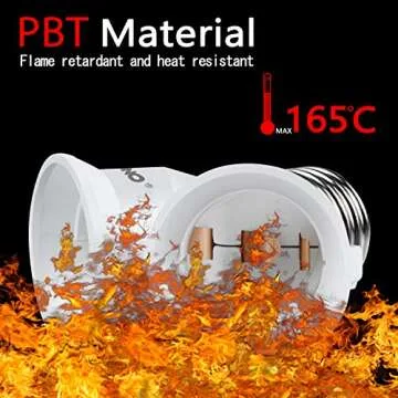 DiCUNO E26 2 in 1 Socket Splitter Light Bulb Adapter 200W