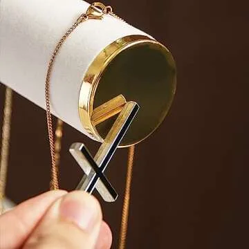 Elegant Velvet Necklace Organizer with Gold Metal Lid