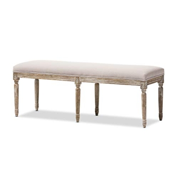 Baxton Studio Clairette Beige Linen French Style Bench