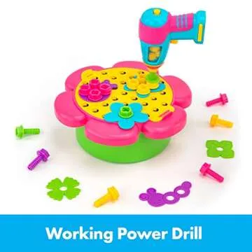 Educational Insights Design & Drill Flower Power Studio, Drill Toy, 50-Pieces, Gift for Kids Ages 3+