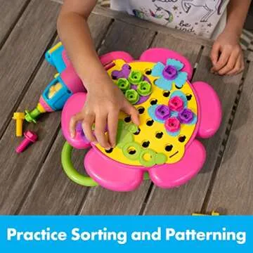 Educational Insights Design & Drill Flower Power Studio, Drill Toy, 50-Pieces, Gift for Kids Ages 3+