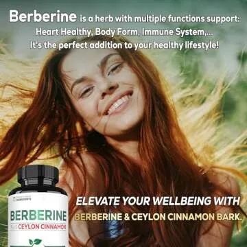 Berberine with Ceylon Cinnamon Supplement - 1500mg Extra Strength for Immune System, Digestive Health, Body Management & Energy Production - 270 Capsules - Gluten-Free, Non-GMO
