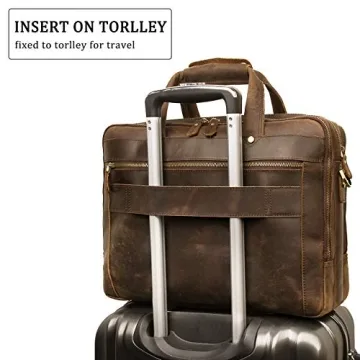 Augus Leather Briefcase for Men | 15.6 Inch Laptop Bag