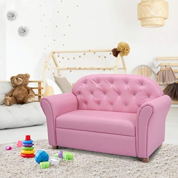 Costzon Kids Couch 2 in 1 Double Seat Sofa for Toddlers