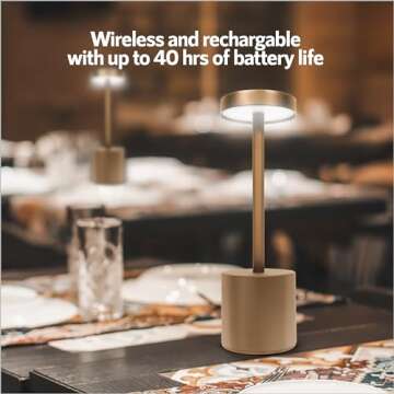 Upper Midland Products 10 Pack - Stylish Gold Rechargeable Table Lamps for Every Occasion