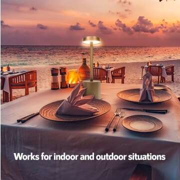 Gold Rechargeable Cordless Table Lamps - 10 Pack