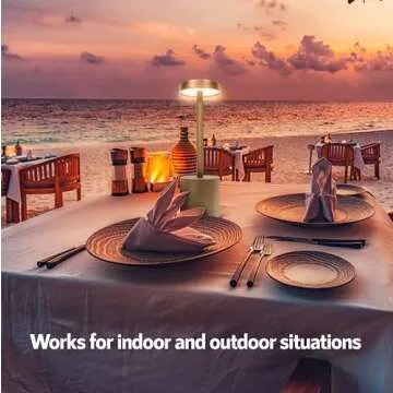 Gold Rechargeable Cordless Table Lamps - 10 Pack