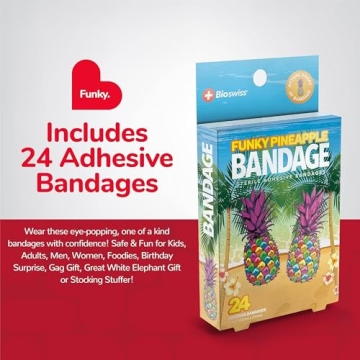 BioSwiss Funky Pineapple Bandages 24 Count for Kids