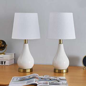 Maxax Ceramic Table Lamps with USB Charging Ports