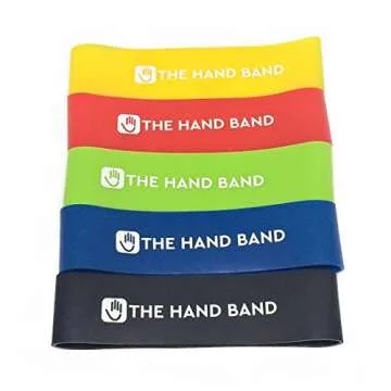 THE HAND BAND – hand exerciser and hand strengthener set - 10 finger resistance bands perfect for extensor training, forearm, hand and finger strength, hand health and injury rehabilitation