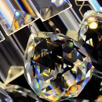 Saint Mossi 9 Light Modern K9 Crystal Chandelier, Flush Mount LED Ceiling, Light Fixture Pendant Lamp for Diningroom Bathroom Bedroom Livingroom, E12 LED Bulbs Required, Height 11 x Width 20