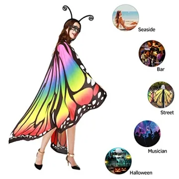 JERXUNY Women's Butterfly Wings Shawl Costume for Halloween
