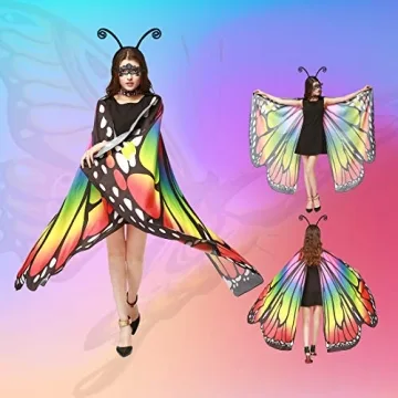 JERXUNY Women's Butterfly Wings Shawl Costume for Halloween