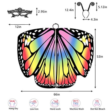 JERXUNY Women's Butterfly Wings Shawl Costume for Halloween