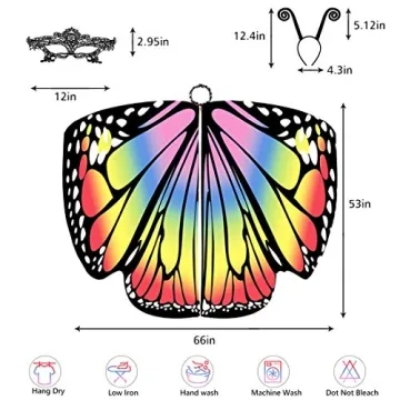 JERXUNY Women's Butterfly Wings Shawl Costume for Halloween