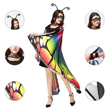 JERXUNY Women's Butterfly Wings Shawl Costume for Halloween