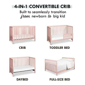 DaVinci Colby 4-in-1 Crib in Petal Pink - Safe & Stylish
