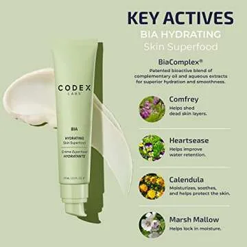 Codex Labs Hydrating Superfood Moisturizer - Body and Face Cream for Sensitive Skin for Women, Men and Kids - Steroid-Free, Vegan Moisturizer for Dry, Eczema-Prone Skin - 75ml