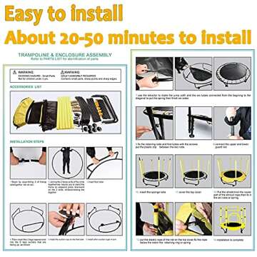 60" Trampoline for Kids, 5 FT Toddler Baby Trampoline with Safety Enclosure Net, Indoor or Outdoor Blue Small Trampolines with Basketball Hoop, Birthday Gifts for Kids, Gifts for Boy Age 3-8