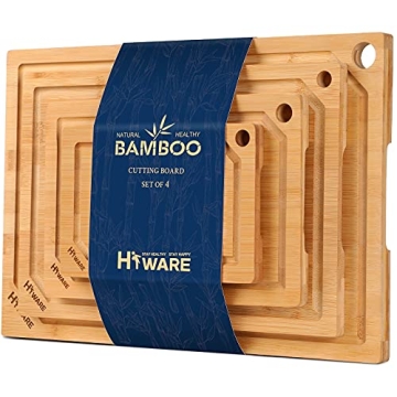 Hiware Bamboo Cutting Boards Set – Eco-friendly & Durable