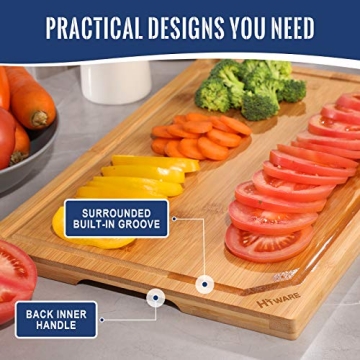 Hiware Bamboo Cutting Boards Set – Eco-friendly & Durable